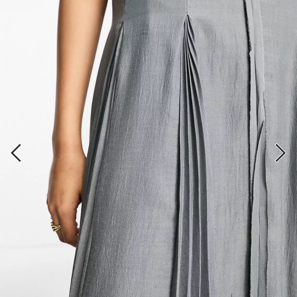 ASOS Gray Pleated Maxi Dress - Picture 4 of 4